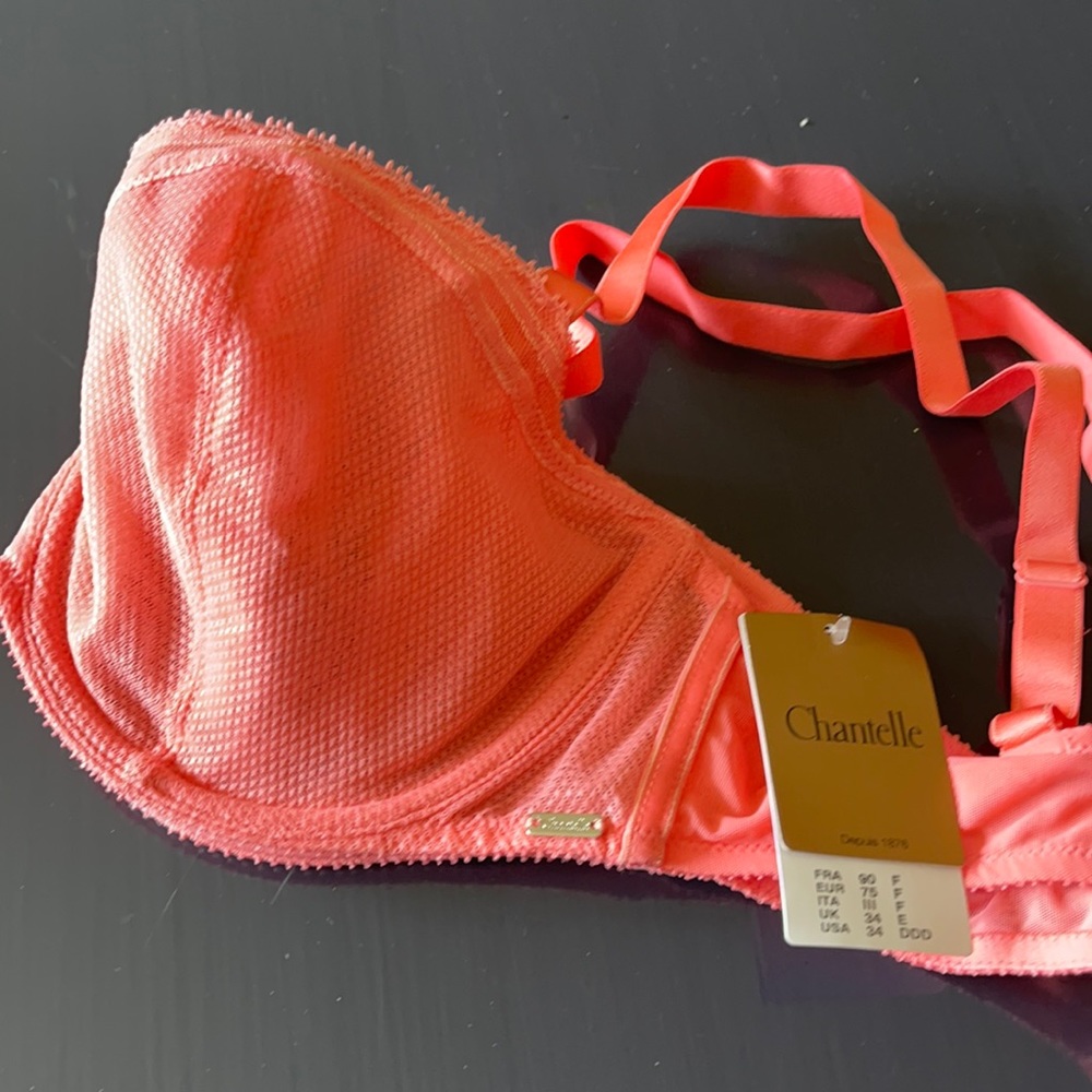 NEW Chantelle Pink unlined Debi Bra 34F/34 DDD